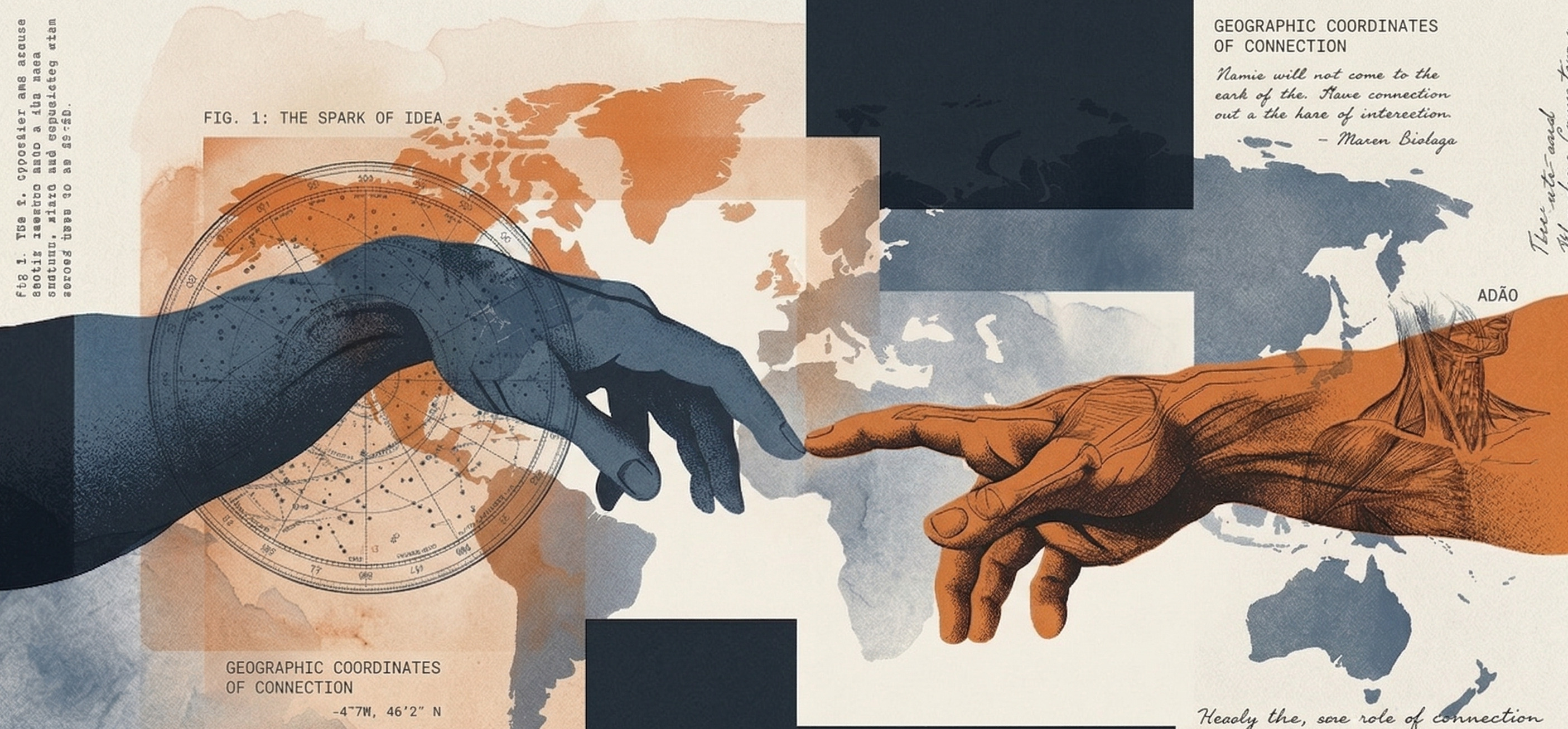Robot and human hand pointing toward AI — human-AI collaboration